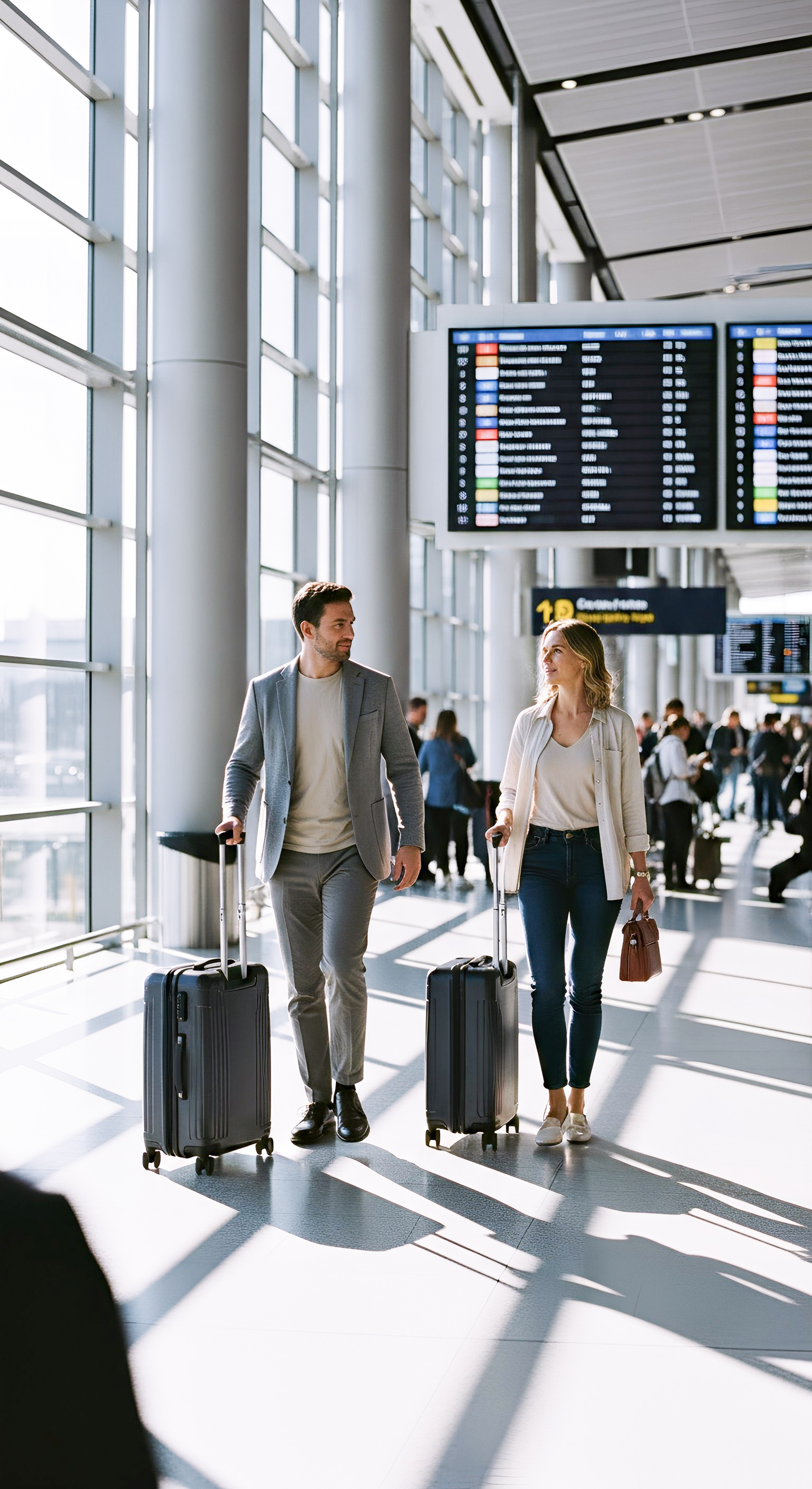 Corporate partners at airport